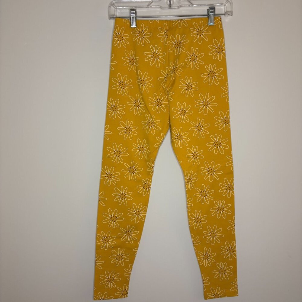 CAT & JACK NEW Legging Girls XL (14-16) Yellow Flower Stretch Cotton Spandex - Picture 1 of 6